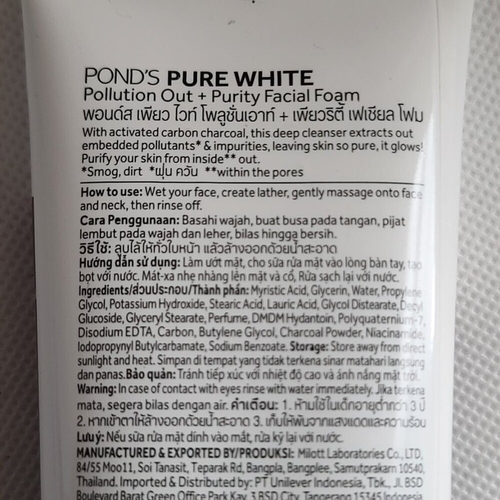 Ponds Pure White Anti Pollution Foam Face Wash 3.5 oz/100 g (pack of 2) NEW - Picture 5 of 7